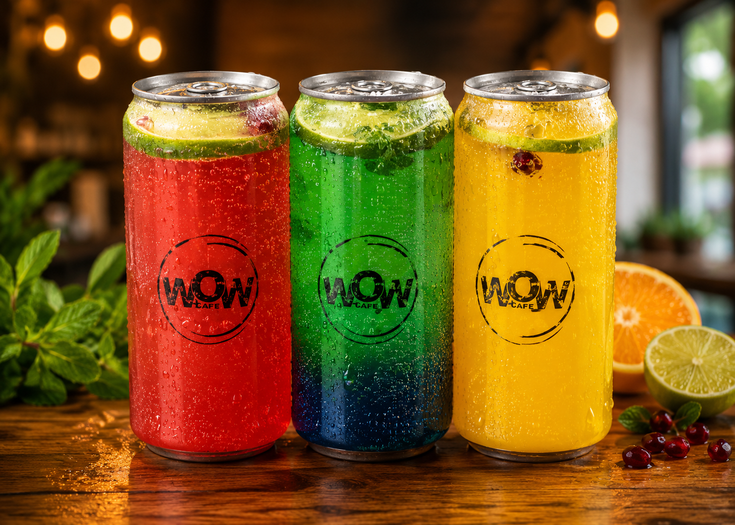 Waow Cafe branded mojitos